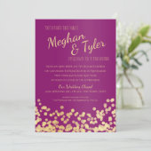 紫と金ゴールドの輝結婚き 招待状 (スタンド正面)