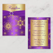 紫と金ゴールドの雪片エンクロージャカード エンクロージャーカード (正面/裏面)
