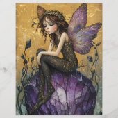 紫と金ゴールドの魅惑的なクリスタルの妖精 (正面)