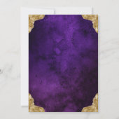 紫と金ゴールドの《写真》ぼけ味Sweet sixteen 招待状 (裏面)