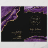 紫と金ゴールドのagateサービスメニューパンフレット (正面)