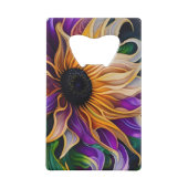 紫と金ゴールドひまわりアート クレジットカード栓抜き (裏面)