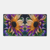 紫と金ゴールドひまわりアート デスクマット (正面)