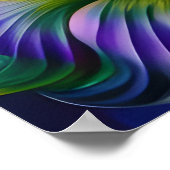 紫と金ゴールドひまわりアート ポスター (角)