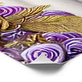 紫と金ゴールドアクセントの美しい白い馬 ポスター (コーナー)