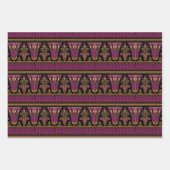 紫と金ゴールドアールデコ ラッピングペーパーシート (正面)