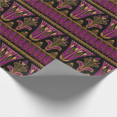紫と金ゴールドアールデコ ラッピングペーパー (角)