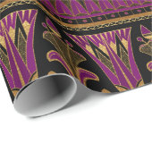 紫と金ゴールドアールデコ ラッピングペーパー (ロールコーナー)