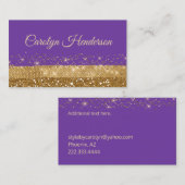 紫と金ゴールドキラキラの名刺 名刺 (正面/裏面)