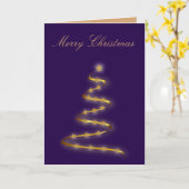 紫と金ゴールドクリスマスツリーのグリーティングカード カード (黄色い花)