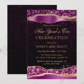 紫と金ゴールドグラムティアーズ大晦日 招待状 (正面/裏面)