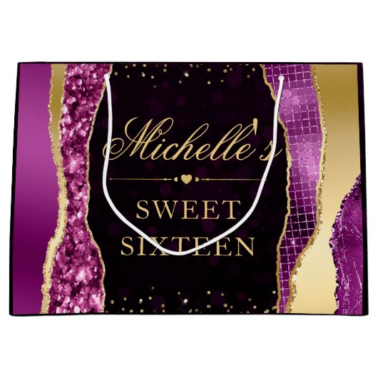 紫と金ゴールドグラムティアーズ《写真》ぼけ味Sweet sixteen ラージペーパーバッグ (正面)