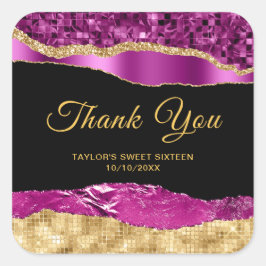 紫と金ゴールドグラムティアーズSweet sixteenありがとう スクエアシール
