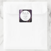 紫と金ゴールドグリッター大理石ありがとう スクエアシール (バッグ)