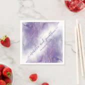 紫と金ゴールドグリッター水結婚色のナプキン スタンダードカクテルナプキン (インサイチュ)