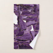 紫と金ゴールドグリッター瑪瑙 バスタオルセット (ハンドタオル)