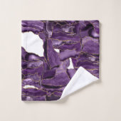 紫と金ゴールドグリッター瑪瑙 バスタオルセット (ウォッシュタオル)