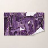 紫と金ゴールドグリッター瑪瑙 バスタオルセット (ハンドタオル)