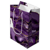 紫と金ゴールドグリッター瑪瑙 ミディアムペーパーバッグ (正面アングル)