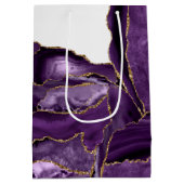 紫と金ゴールドグリッター瑪瑙 ミディアムペーパーバッグ (裏面)