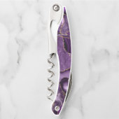 紫と金ゴールドグリッター ソムリエナイフ (正面)