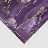 紫と金ゴールドグリッターAgate抽象芸術 薄葉紙 (詳細)