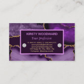 紫と金ゴールドグリッターAgate 名刺 (裏面)