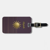 紫と金ゴールドサンラゲージタグ ラゲッジタグ (正面横)