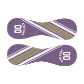 紫と金ゴールドジャージのストライプ名前をカスタムする番号 野球ボール (パネル)