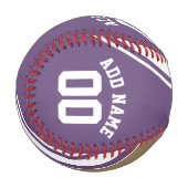 紫と金ゴールドジャージのストライプ名前をカスタムする番号 野球ボール (正面左)