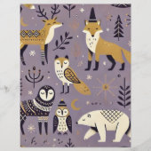 紫と金ゴールドスカンジナビア動物スクラップブック (正面)