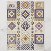 紫と金ゴールドスカンジナビア幾何学スクラップブック (正面)