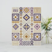 紫と金ゴールドスカンジナビア幾何学スクラップブック (スタンド正面)