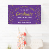 紫と金ゴールドスターズおめでとうズGRAD卒業2022 横断幕 (インサイチュ)