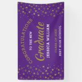 紫と金ゴールドスターズおめでとうズGRAD卒業2022 横断幕 (縦)