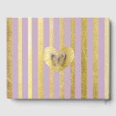 紫と金ゴールドストライプののエレガントな結婚式 ゲストブック (裏面)