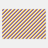 紫と金ゴールドストライプ ラッピングペーパーシート (正面3)