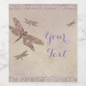 紫と金ゴールドトンフライドラゴンフライワインラベル ワインラベル (シングルラベル)