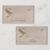 紫と金ゴールドトンボDragonfly友人を参照 紹介カード (正面/裏面)