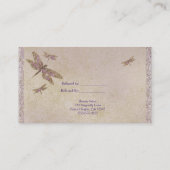 紫と金ゴールドトンボDragonfly友人を参照 紹介カード (裏面)