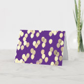 紫と金ゴールドバルーン40歳の誕生日 カード (裏面)