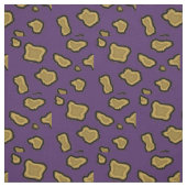 紫と金ゴールドヒョウ印刷 ファブリック (見本)