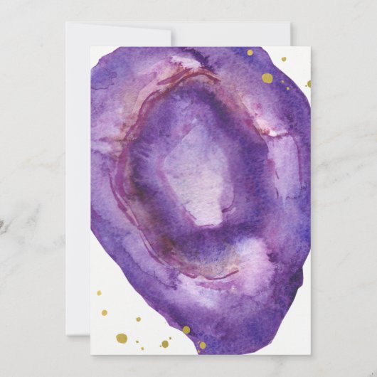 紫と金ゴールドフェイクの卒業式パーティーの写真 案内状 (裏面)