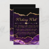 紫と金ゴールドフェイクグリッターが元気を祈る エンクロージャーカード (正面/裏面)