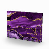 紫と金ゴールドフェイクグリッターマーブルゲート フォトブロック (右)