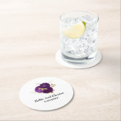 紫と金ゴールドフローラ ラウンドペーパーコースター (インサイチュ)