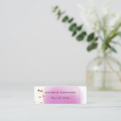 紫と金ゴールドブラシストロークの名刺 スキニー名刺 (スタンド正面)