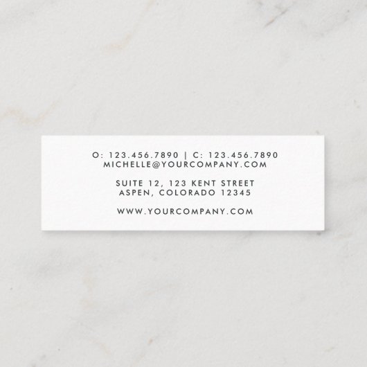 紫と金ゴールドブラシストロークの名刺 スキニー名刺 (裏面)