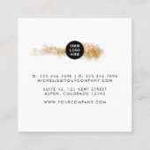 紫と金ゴールドブラシストロークの名刺 スクエア名刺 (裏面)