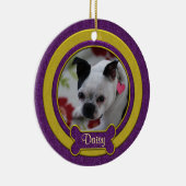 紫と金ゴールドペットフォトクリスマスオーナメント セラミックオーナメント (右)